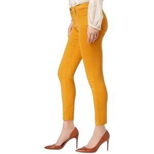 Michael Kors IZZY Jeans Y2K Mustard Gold Metal Logo Skinny Size 4